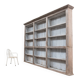 Large Antique French Painted Wooden Bookcase, 1830