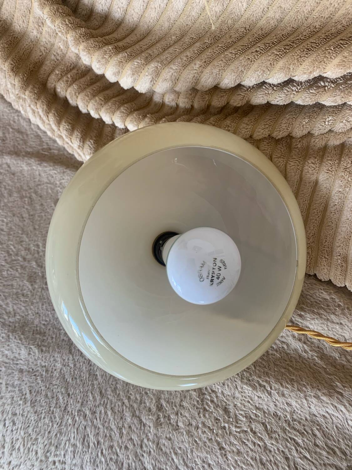 Vintage opaline globe pendant lamp / portable lamp