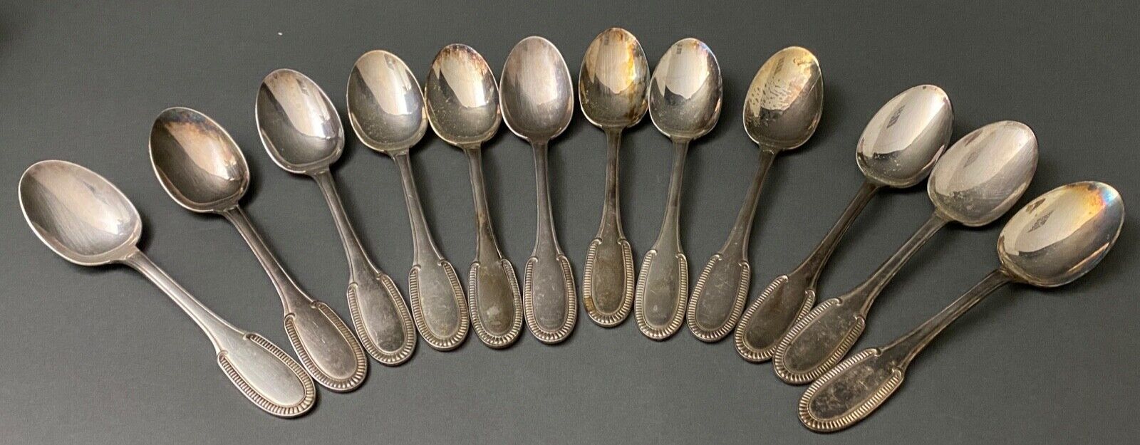 Silver metal cutlery set by Ercuis 37 pieces