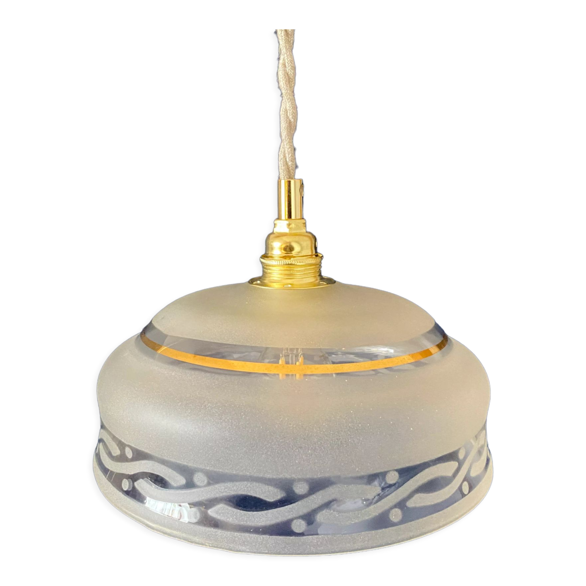 Vintage frosted glass lampshade pendant lamp