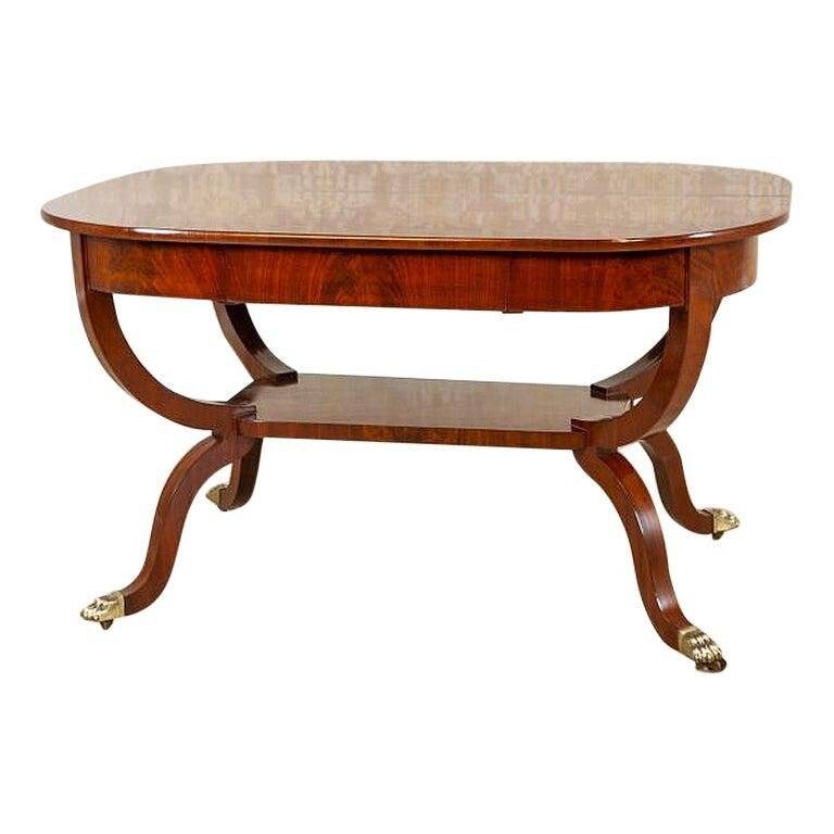 Late 19th Century Biedermeier Mahogany Center Table, 1890s