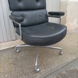 Vintage black leather armchair