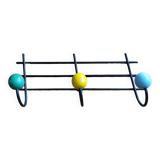 Vintage coat hook with multicolored balls