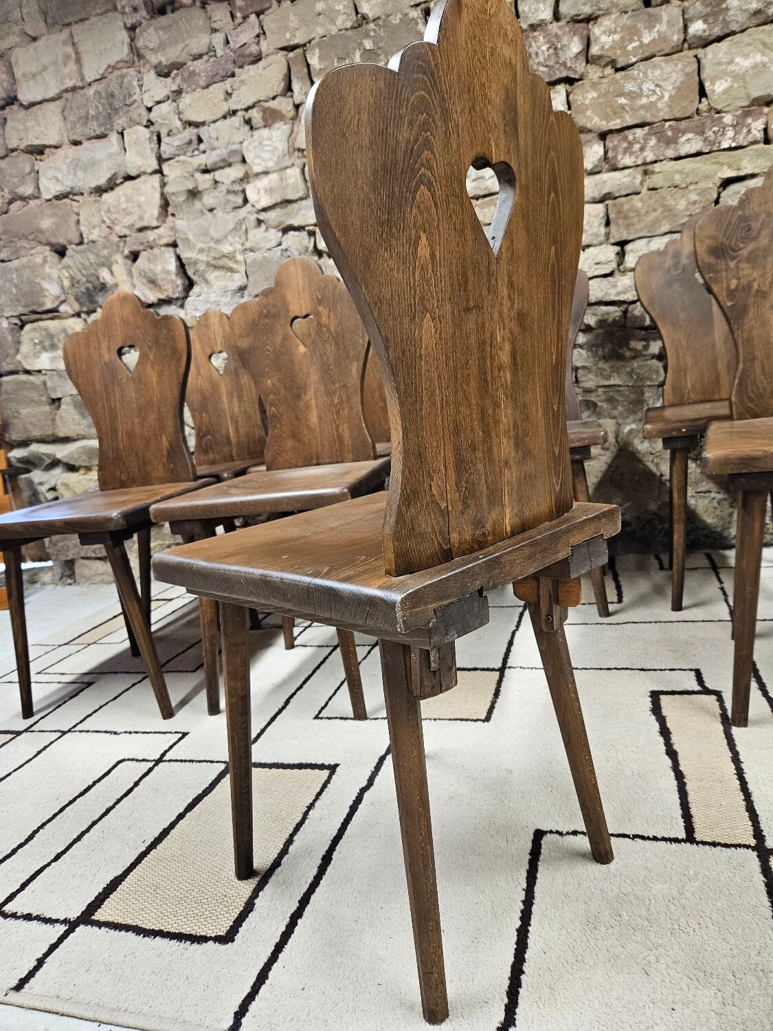 Lot chaises bistrot alsacienne 1960