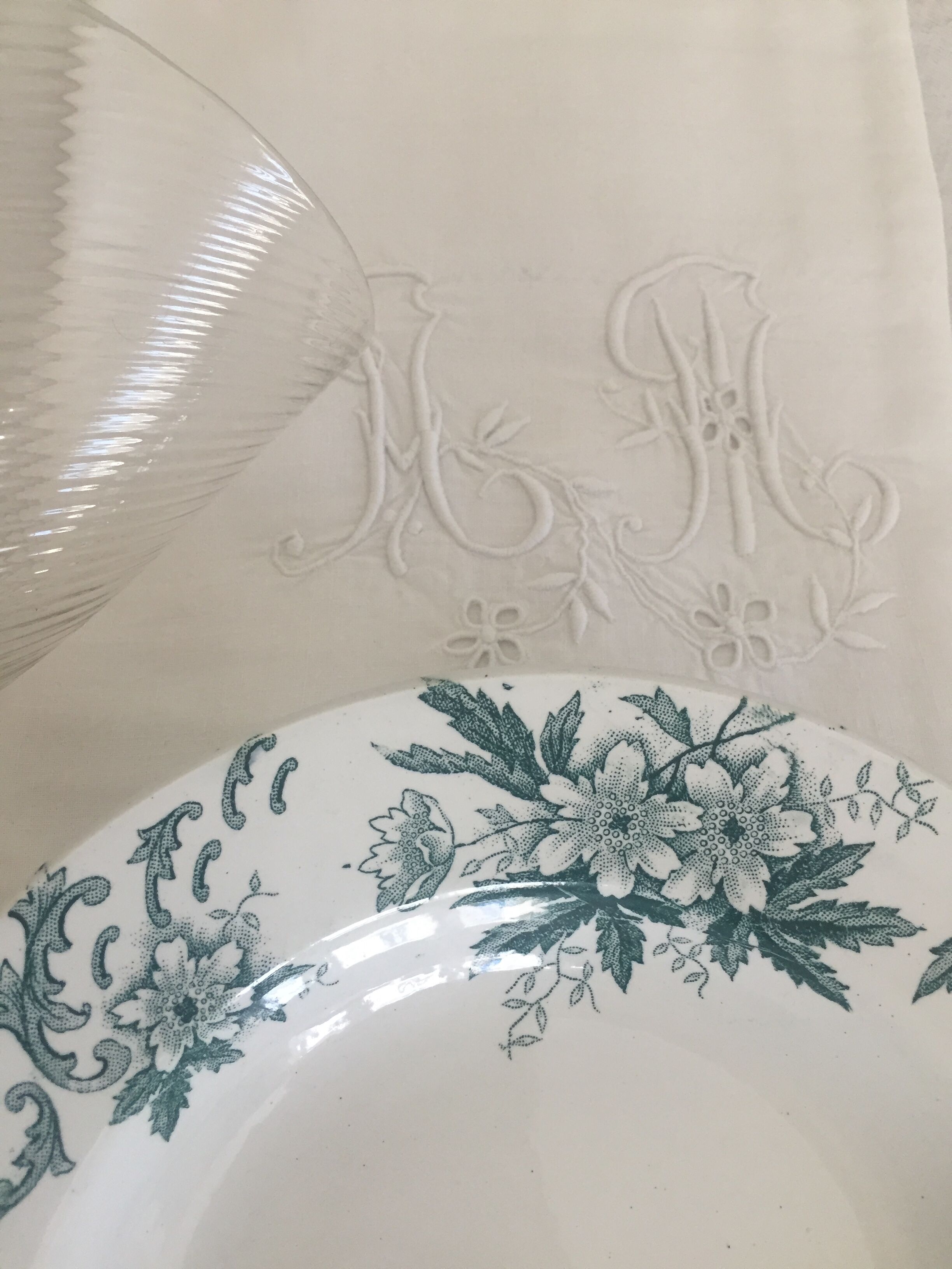 6 hollow plates Saint Amand - Anémone decor