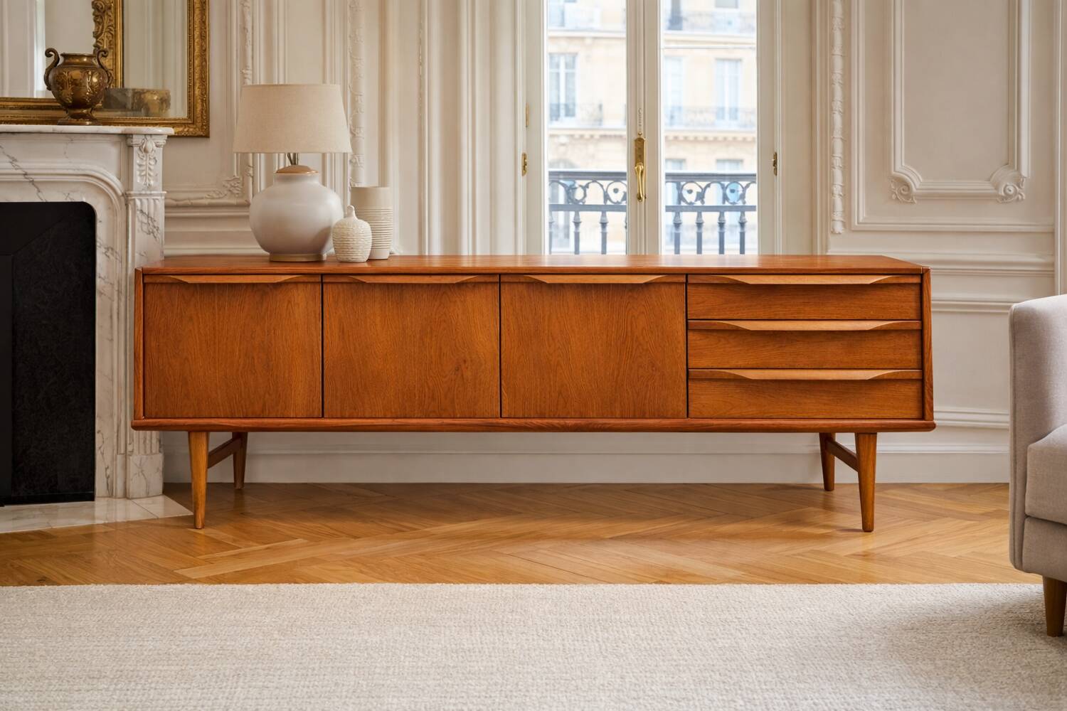 Scandinavian teak sideboard from the 60s, 70s.