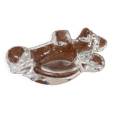 Cendrier vintage en forme d'ours en cristal de Vannes