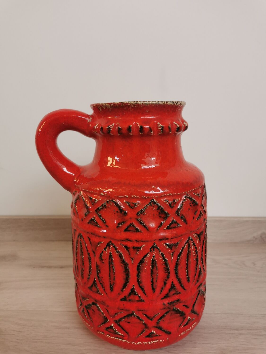 Red Vase Scheurich Vintage