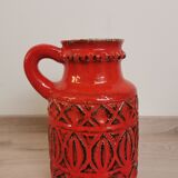 Red Vase Scheurich Vintage