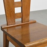 Ensemble de six chaises en chêne par Henry Jacques Le Même, France vers 1940