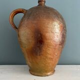 Large 19th century oil bottle in glazed earthenware