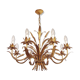Lustre blé vintage à huit bras en metal doré