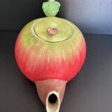 Vintage Apple Teapot in Barbotine – Retro / Cottagecore Decor