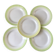 set of 5 dessert plates Digoin green and light yellow gradient pastel years 40-50