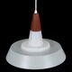 Rare Ernst Voss pendant lamp / glass / teak / aluminium / mid-century Danish modern design / 1960s