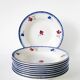 Set of 9 Digoin Sarreguemines soup plates, Mary-Lou model, 1940