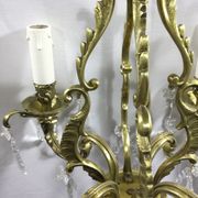 Lustre cage à  4 lumières bronze et cristal