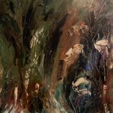 Oil on canvas forest landscape
