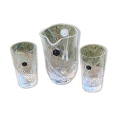 Carafe et deux grands verres en cristal cristallerie de montbronn France