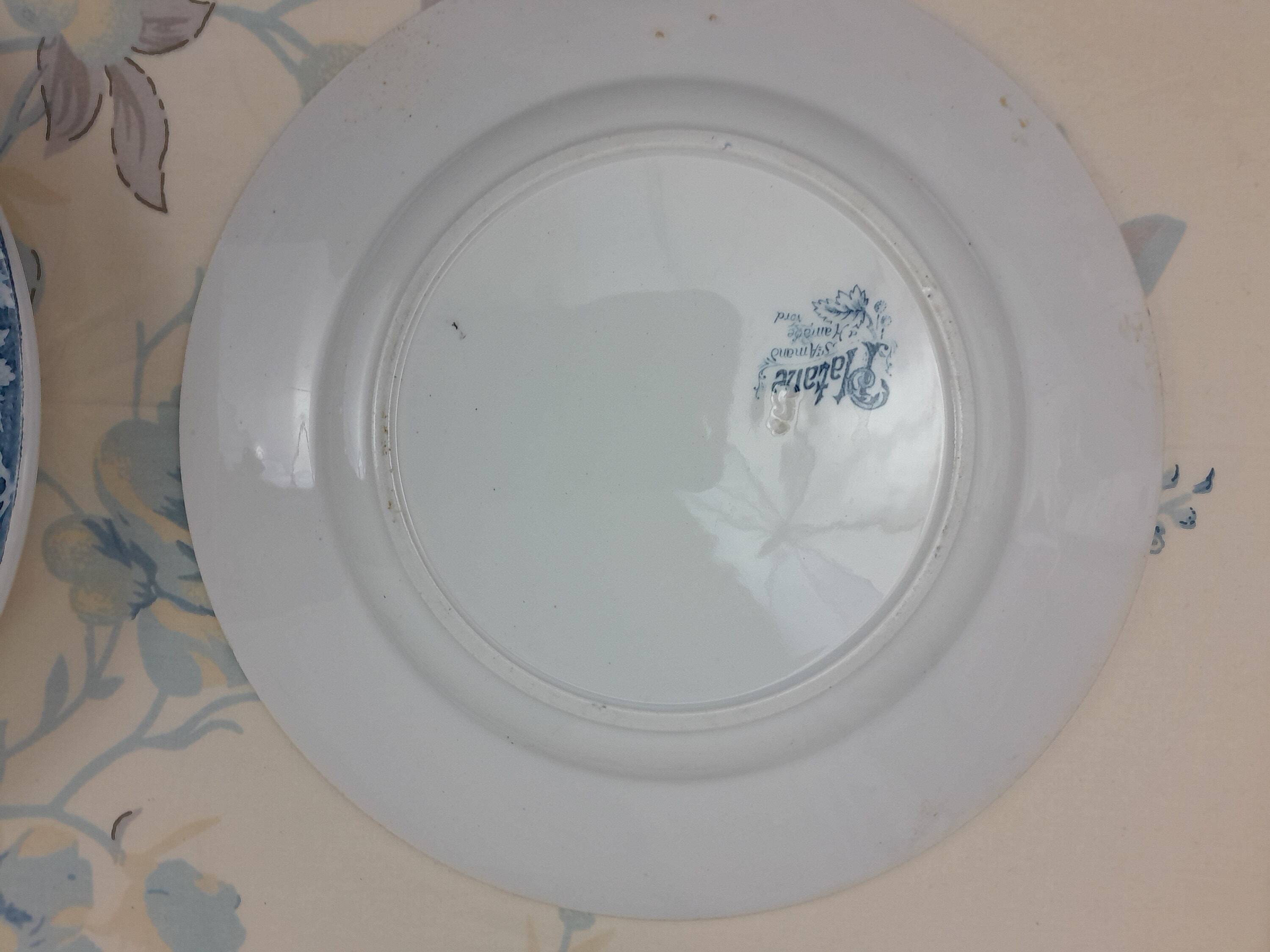 6 Assiettes plates Saint Amand Platane