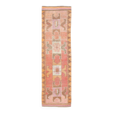 Tapis de couloir turc marron et orange, 92 x 328 cm