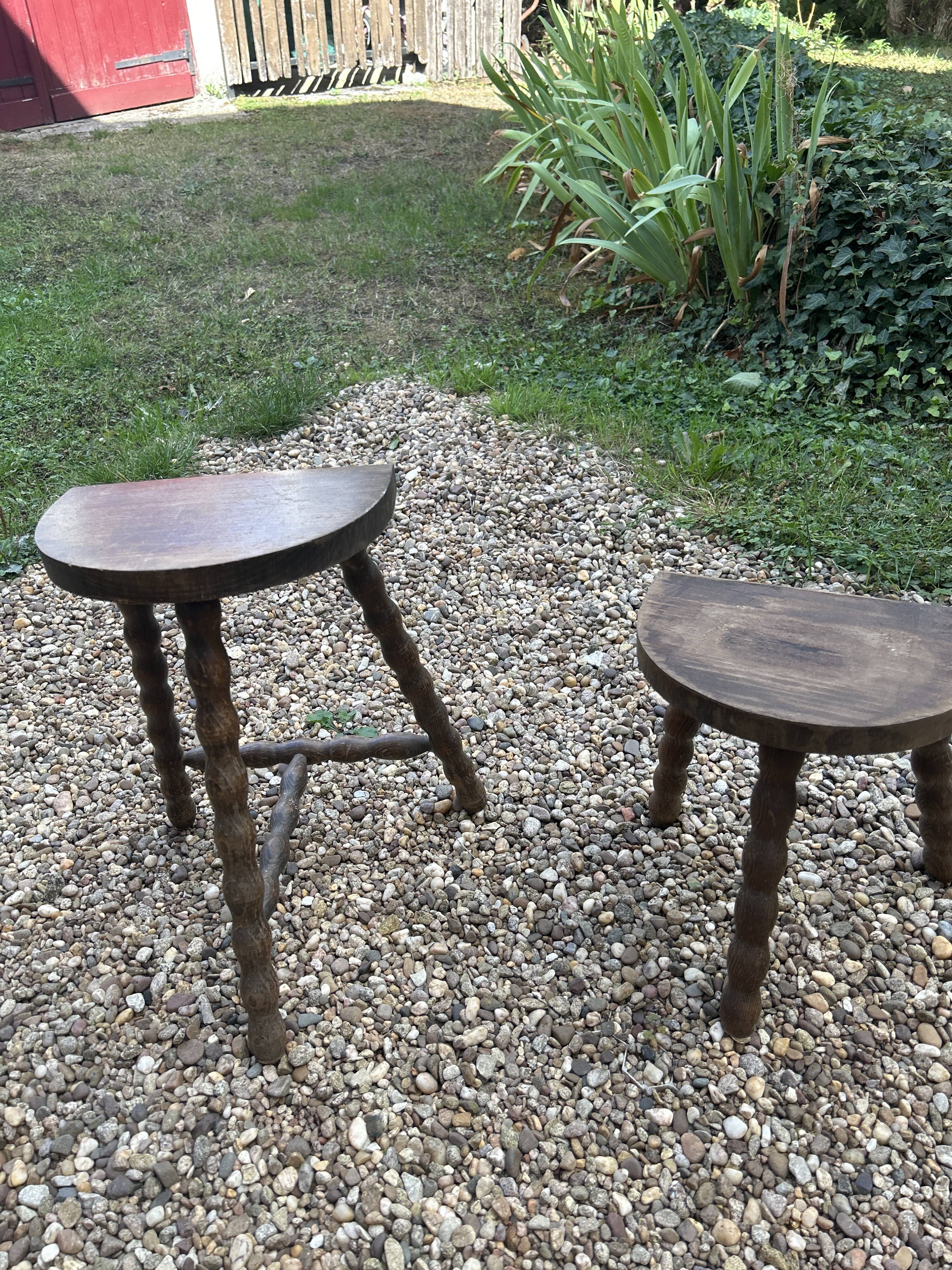 Vintage rustic style tripod stool