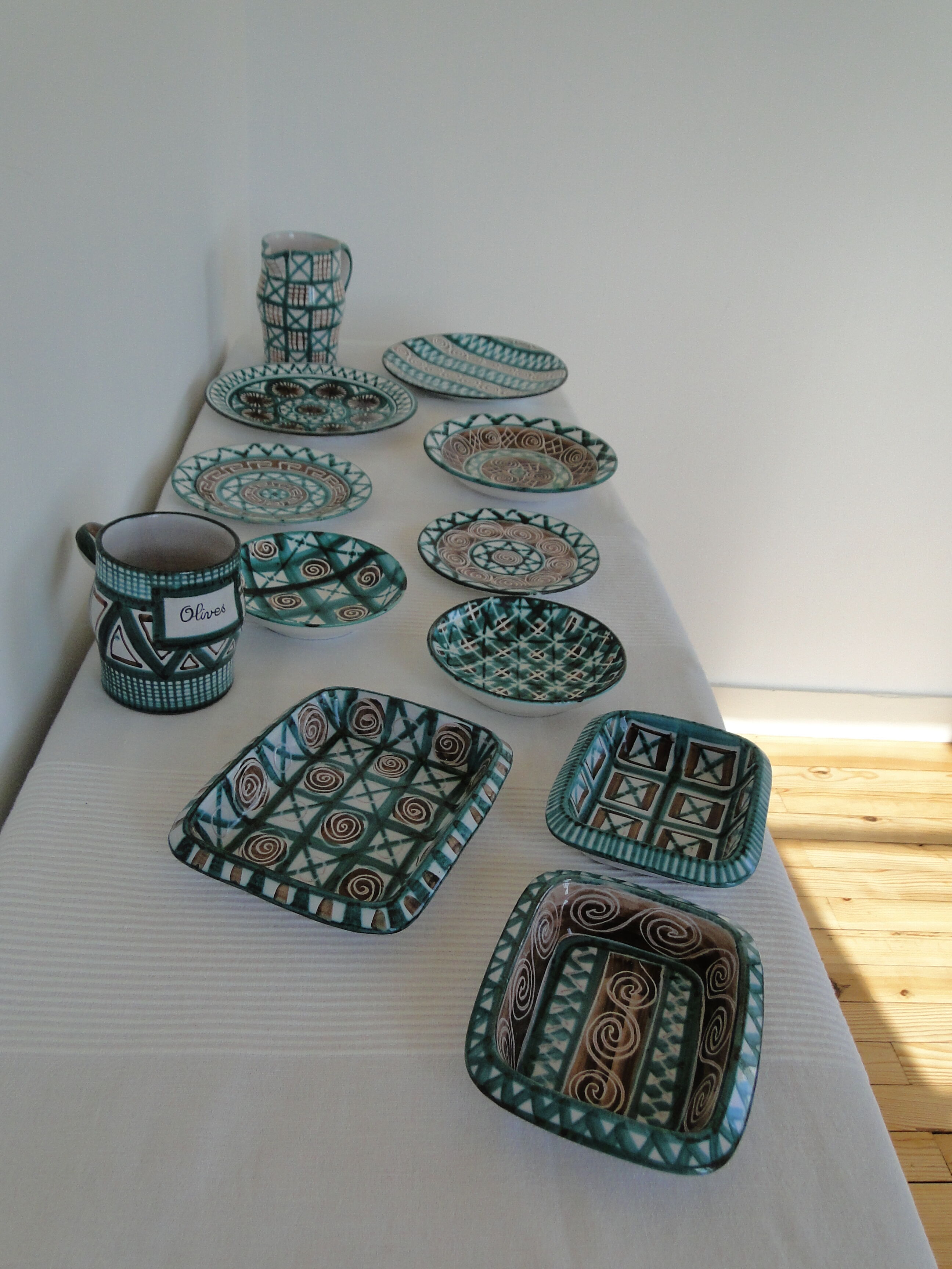 Robert Picault Vallauris France set of 12 Mid Century ceramics