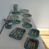 Robert Picault Vallauris France set of 12 Mid Century ceramics