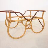 Vintage mid century rattan cradle