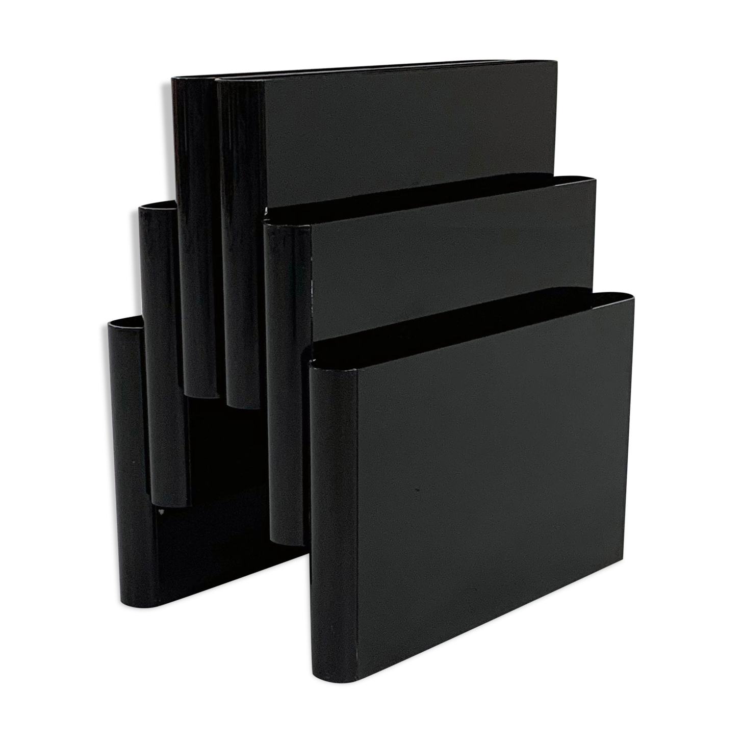 Black magazine holder by Giotto Stoppino for Kartell, 1970
