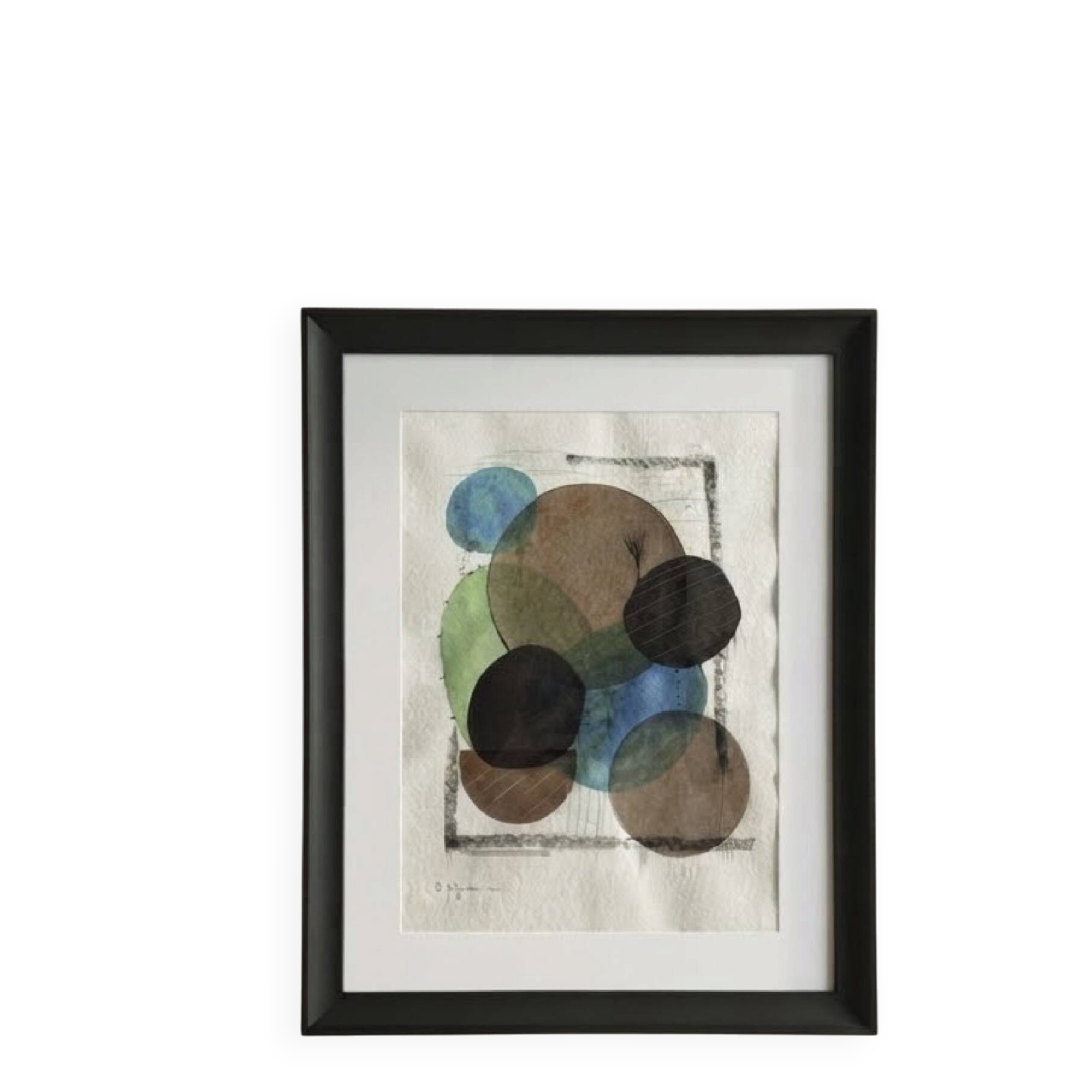 Original contemporary abstract painting, framed (55x45cm)