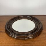 Small octagonal wooden mirror in neo-Renaissance / neo-Gothic style