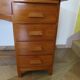 Vintage modernist desk - 5 drawers - shelf - 1950s - closure mechanism