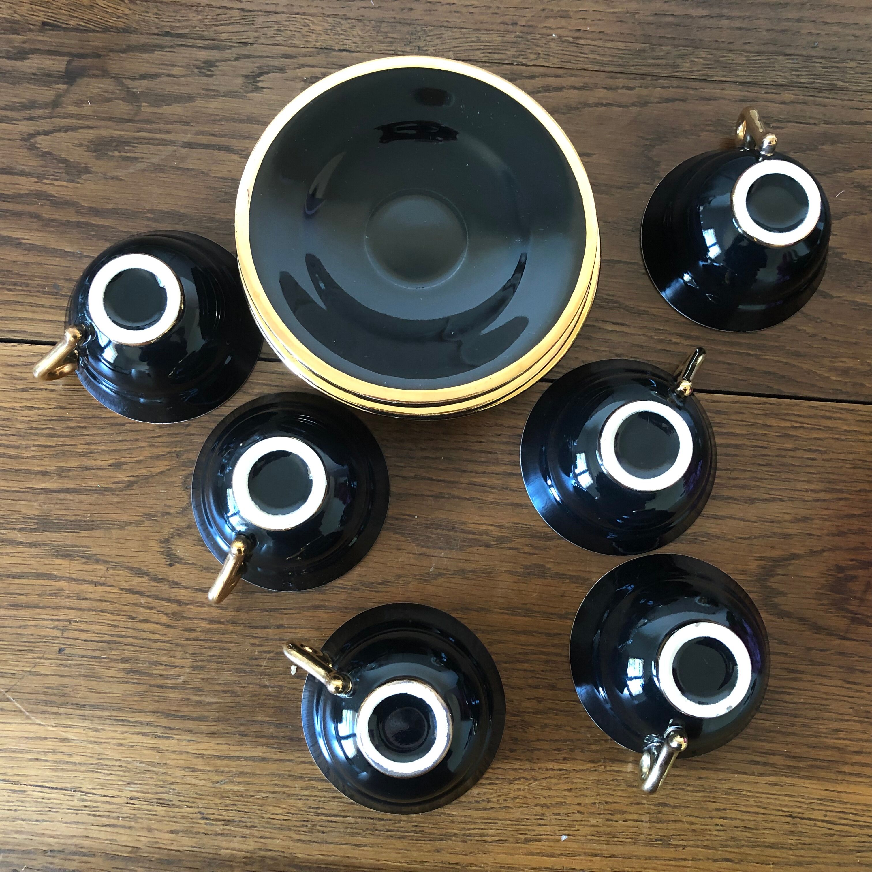 6 cups and saucer for coffee or tea art deco