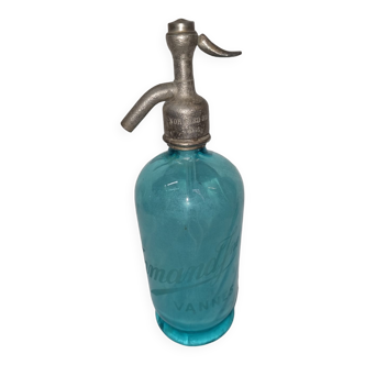 Blue Seltzer Water Siphon Bottle Vannes