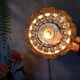 Vintage amber cut glass suspension – retro bohemian lamp