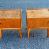 Set of 2 Danish oak bedside tables, 1940s