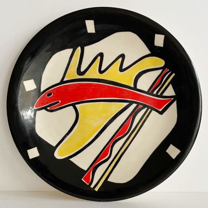 Dish "with fish" Roland Brice and Fernand Léger Biot 50s