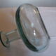 Pale green transparent glass flattened sphere shape vase