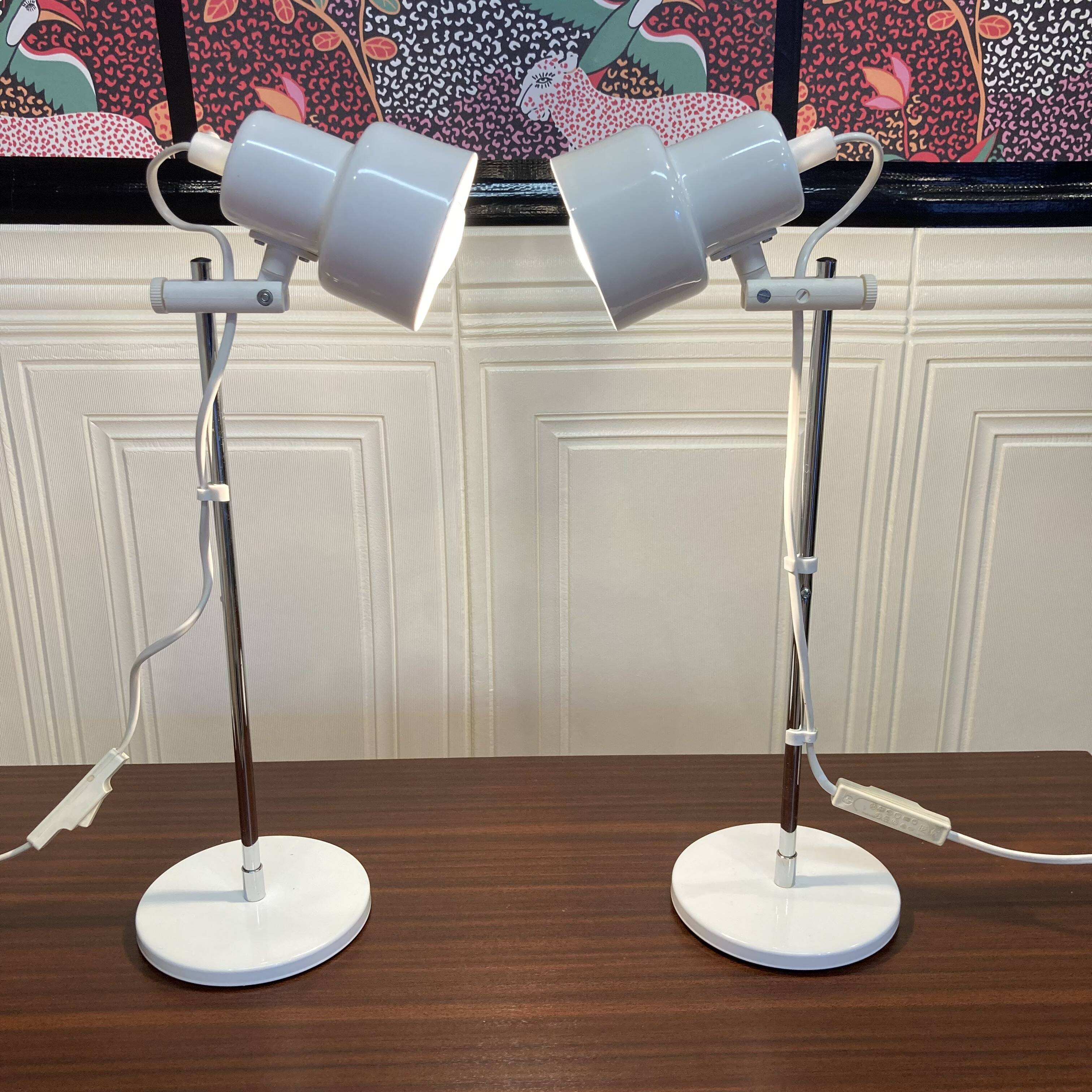 Pair of modular metal lamps, Scandinavian design.