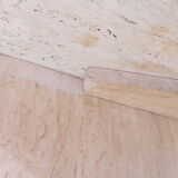 Travertine dining table, 130 x 129 cm