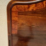Bed in solid walnut and very old walnut burl