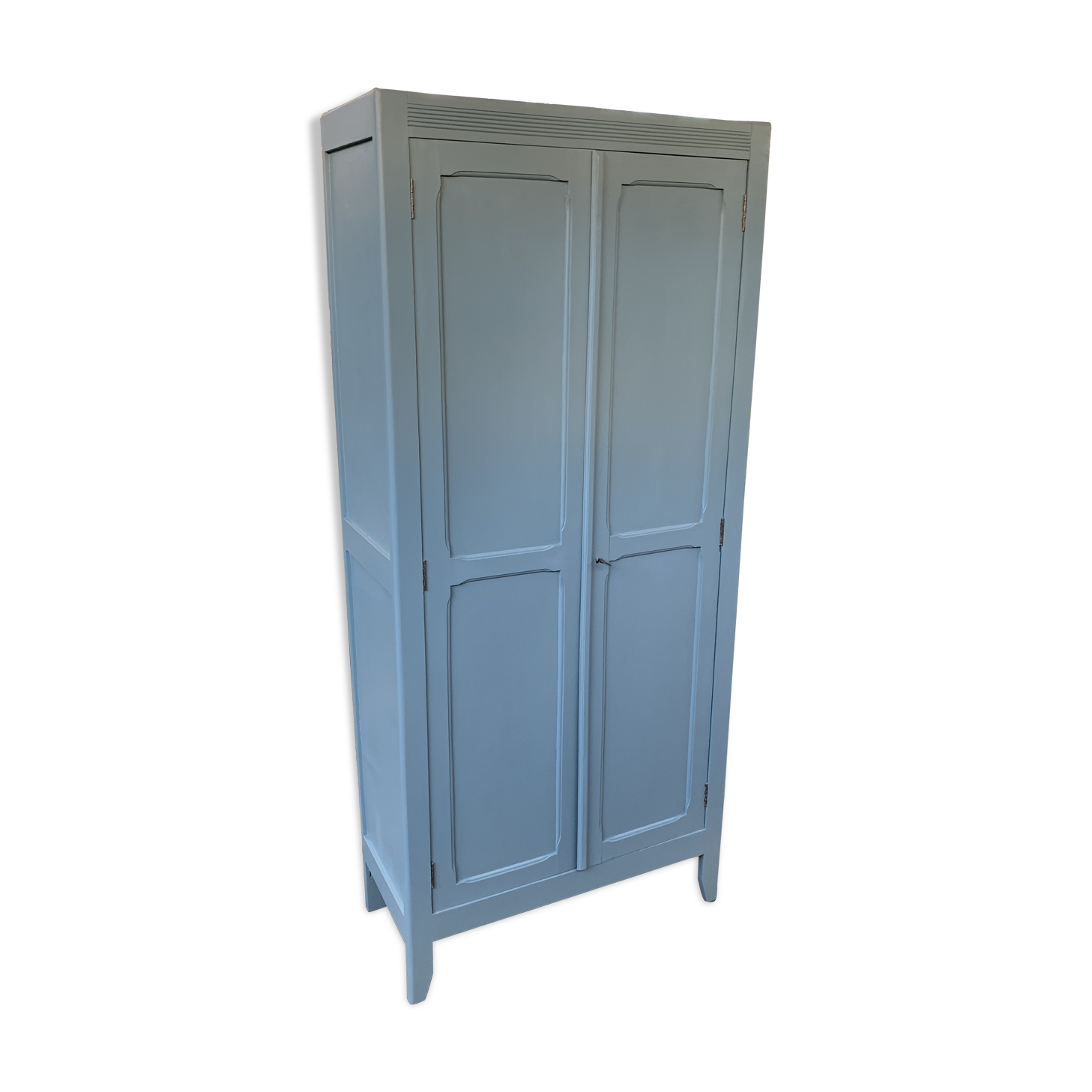 Blue grey parisian wardrobe