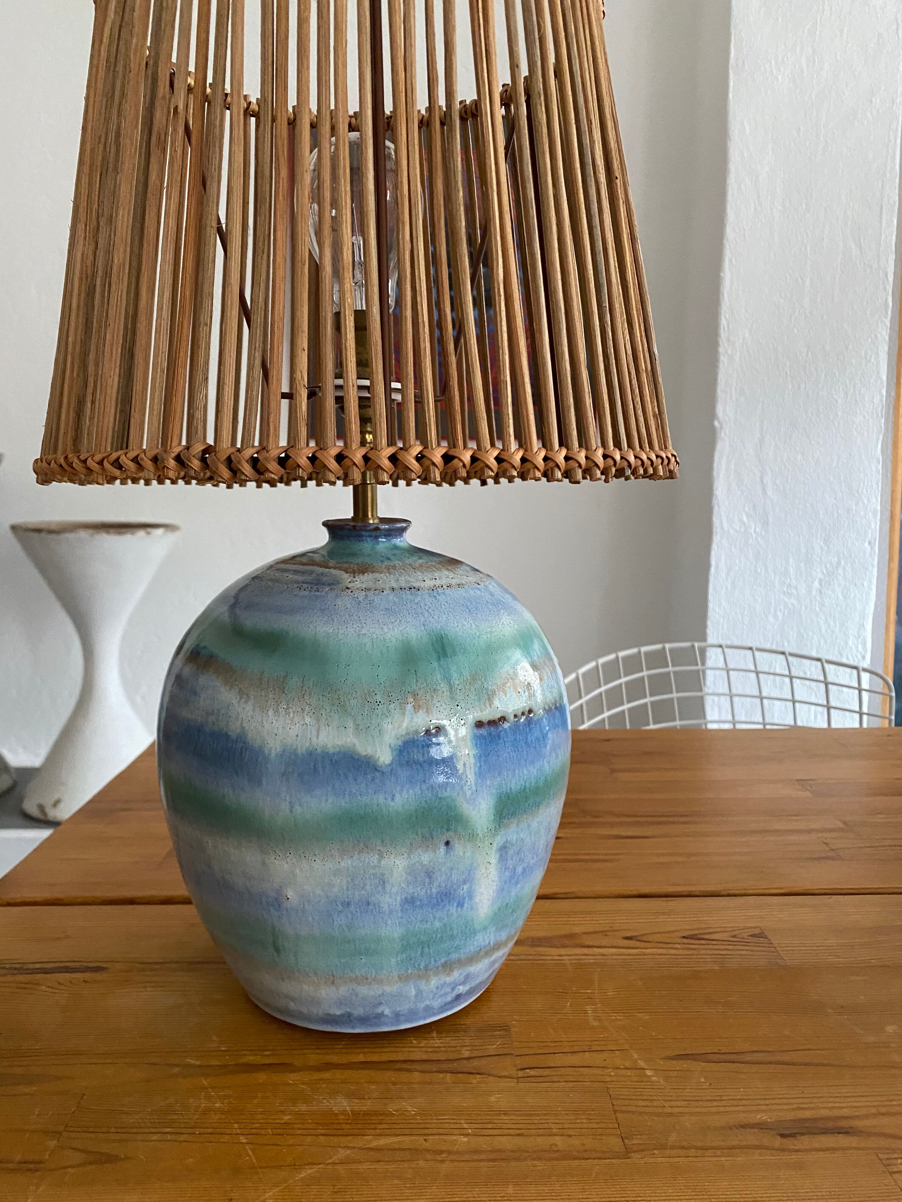 Ceramic lamp signed vintage