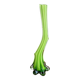Vase cannelé en verre vert italien en forme de tige courbée, avec pied d'éléphant