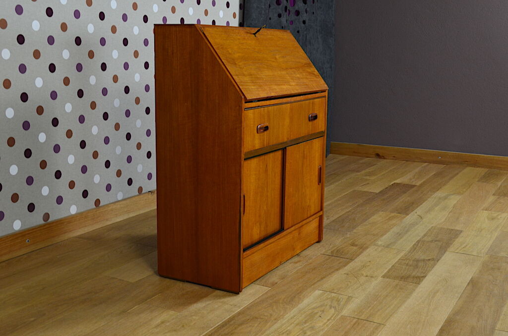Secretary scandinavian teak gold vintage 1960