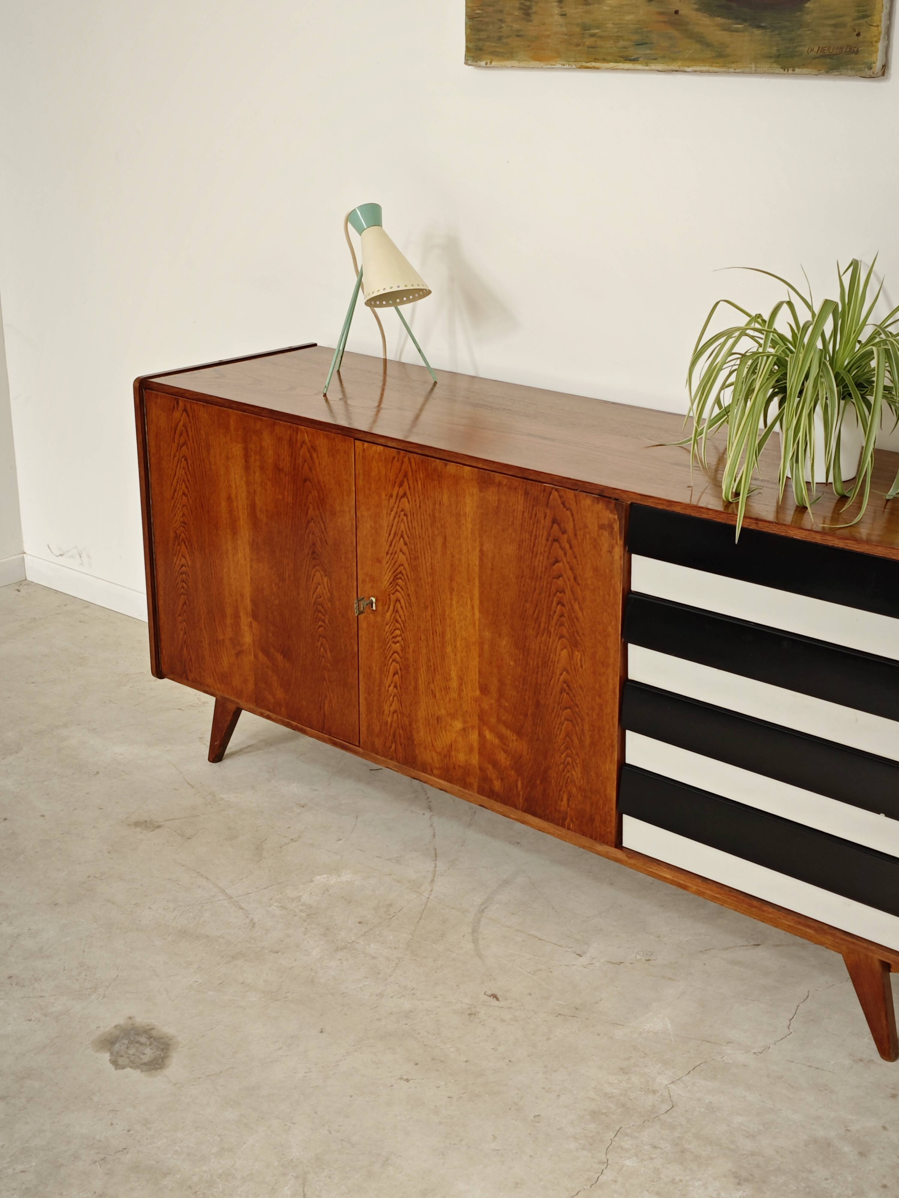Black and white U 460 sideboard by Jiri Jiroutek for Interier Praha 1960
