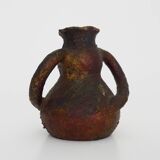 Polychrome terracotta pottery with 2 handles. 60s