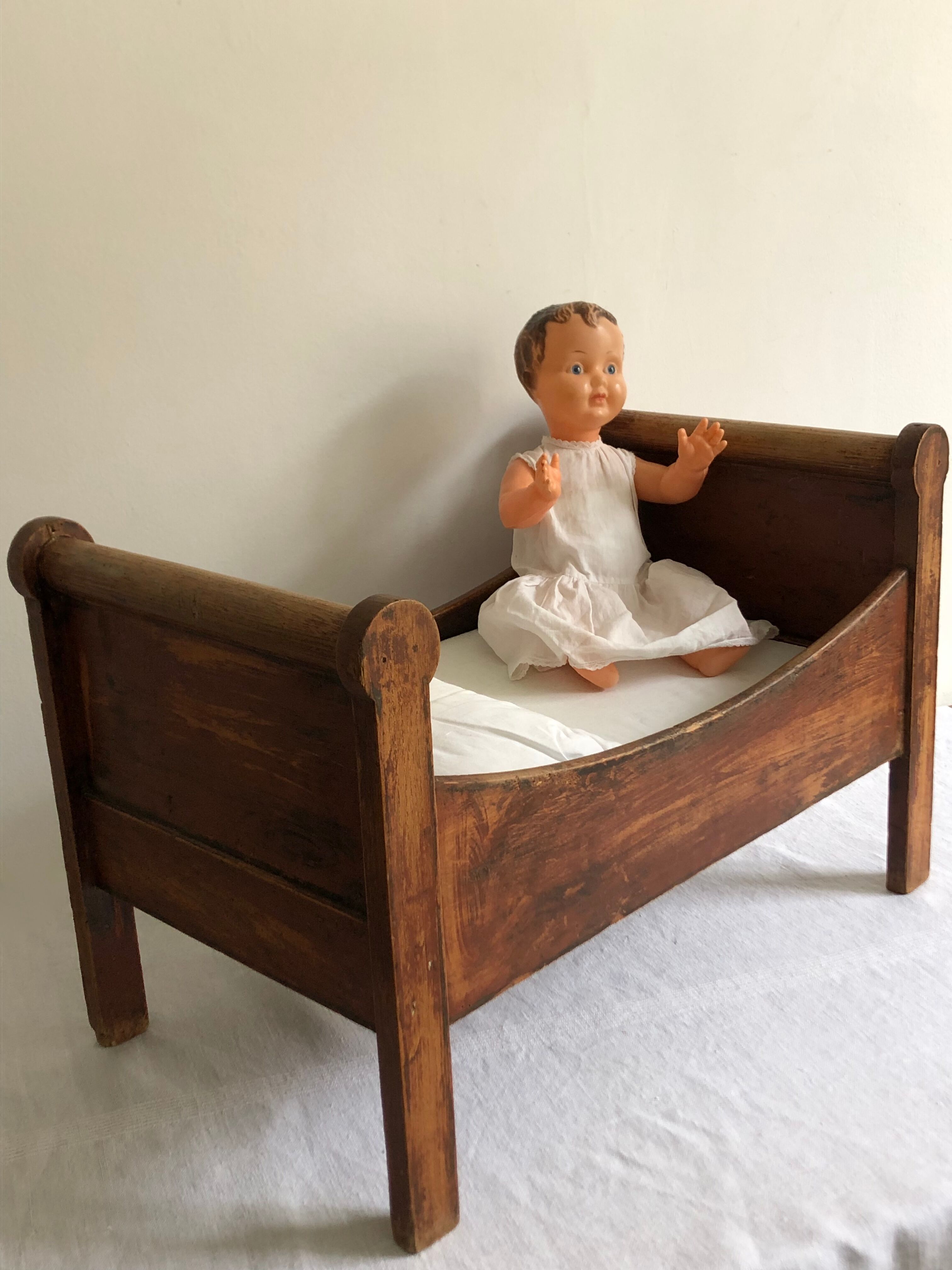 Roller doll bed, antique toy