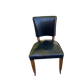 Vintage Art Deco Chair / 1950s – Wood & Black Faux Leather